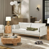 Haven 83" Flange Arm Oak Wood Sofa, Marled Gray Chenille B2719P238350