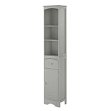 ZNTS Tall Bathroom Cabinet, Freestanding Storage Cabinet with Drawer, MDF Board, Adjustable Shelf, Grey 54569192