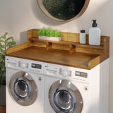 Washer Dryer Countertop, Laundry Wood Shelf Topper with Edge, 54" Width x 27.5" Depth Double Layer W2641P309073