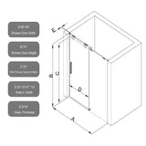 56-60"W x74"H Semi-Frame Single Sliding Shower Door,304 Stainless Steelin Brushed Nickel W2965P277289