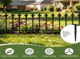 Black Foldable Garden Border Fence, 5 Pack No Dig Animal Barrier, Decorative Metal Fencing for Lawn 27478670