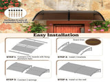 Outdoor Overhang Awning for Sunlight Rain Snow Wind Protection 82845059
