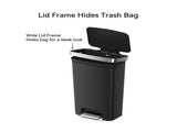 Trash Can, 11.9 Gallon Plastic Step Garbage Bin with Soft Close Lid, Black 14987467