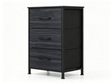 3-Layer Fabric Storage Cabinet, Vertical Narrow Dresser Tower with Smooth Metal Glide Drawers, 08299986