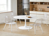 42.1" white marble Color Tulip Table, Mid-century Dining Table for 4-6 People - Round MDF Table W234P453955