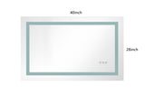 ZNTS LED Bathroom Mirror 40 "x 28" with Front and Backlight, Large Dimmable Wall Mirrors with Anti-Fog, W928P177828