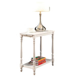 Modern Transitional White 1pc Side Table/Nightstand Hidden Tray Open Shelf Sofa Side Table Turned B011P191542