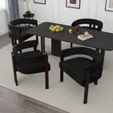 COOLMORE Modern Accent Chair Teddy Upholstered Armchair with Open Back 3 Legs Barrel Dining Chair W395P233457