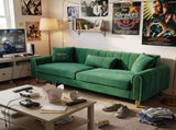 FX-P11-GR 87.4 Inches Contemporary Upholstered Sofa Couch, 3 Seater Sofa with Plush Cushions & W576P360571
