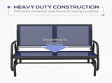Dark Blue 2-Seat Patio Glider Bench Outdoor Double Swing Rocking 76321477