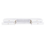 ON-TREND Luxurious TV Stand with Fluted Glass Doors, Elegant and Functional Media Console for TVs Up WF311903AAK