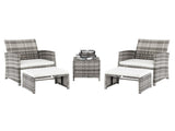 5pcs 2 Chairs 2 Footstools 1 Coffee Table Combination Sofa Gray Gradient 32732879