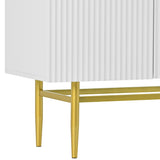 Modern Elegant 4-door Sideboard Gold Metal Handle Buffet Cabinet for Dining Room, Living Room, 49131954