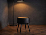 Round Storage Vanity Stool, Ink Black on Ink Black 53933755