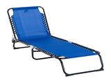 Navy Blue 4-Gear Adjustable Backrest 3-Fold Chair Breathable Mesh, Side Pocket Portable Outdoor 99823170