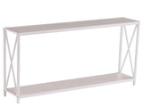 Triamine Board Cross Iron Frame Porch Table Sofa Side Table Reddish Oak Wood Grain 99848772
