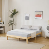 Basic bed frame, painted surface, pine wood, original wood color, Queen 202*151*30.5cm wooden bed, 72550881