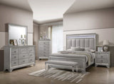 Contemporary 1pc Light Gray Brown Finish 5 Storage Drawer Chest Mirrored Accents Beautiful Solid B011P215612