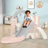 ZNTS Toddler Slide and Swing Set 5 in 1, Kids Playground Climber Slide Playset with Telescope, PP321359AAH