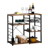 ZNTS 3-Tier Industrial Kitchen Baker's Rack Utility Microwave Oven Stand Storage Cart Workstation Shelf, 04294771