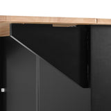 K&K Kitchen Island with Drop Leaf, Kitchen Storage Cart with 3 Tier Pull Out Cabinet Organizer, WF531421AAB