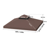 10x10 Ft Outdoor Patio Gazebo Replacement Canopy, Double Tiered Gazebo Tent Roof Top Cover W41939705