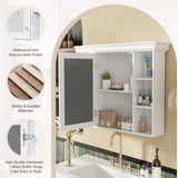 35'' x 28'' White Wall Mounted Bathroom Storage with Mirror Door, Modern Bathroom Wall N710P196545K