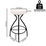 Modern Backless Bar Stools Set of 2 Round Upholstered Counter Stools for Kitchen Island Velvet W1757P294424
