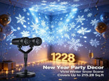 Snowflake Projection Light with Dual Adjustable 180&degHeads, IP44 ABS Outdoor Projector Light, 4 94942918