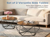 Small Round Coffee Table Set of 2, Nesting Side Tables for Living Room or Bedroom, Modern Accent End 43278794