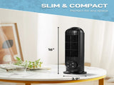 US Standard RTW-CR Tower Fan, 110V, 25W, 16 Inch Mini Column Tower Fan, Touch Control with Remote, 86293829