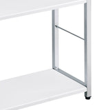 White and Chrome 4-Tier Rectangular Bookshelf B062P184591