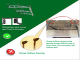 79" x 34" Window Awnings Door Entrance Canopy, Aluminum Alloy Bracket, 0.137 Inch Thick Crystal W2205P180079