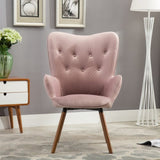 ZNTS Doarnin Contemporary Silky Velvet Tufted Button Back Accent Chair, Mauve T2574P164269