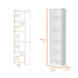 Sutton Slim Bookcase with Modern 5-Shelf Design B128P176166