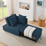 Convertible Sleeper Sofa Chair Adjustable Backrest Recliner with Pullout Sofa Bed with Wheels, W1413P227517