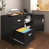 ZNTS Metal Office Cabinet with 2 Drawers & Adjustable Shelves, Mobile Lateral Filing Cabinet with Lock 73468898