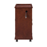 Powered Traditional End Table with Charging Station, Narrow Side Table with USB Ports and Outlets, W1693P227261