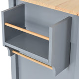 Kitchen Island Cart with Solid Wood Top and Locking Wheels,54.3 Inch Width,4 Door Cabinet and Two 49541331