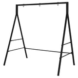 168*106*180cm Flat Top Square Tube 200kg Iron Swing Frame Black 00236712