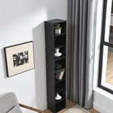 ZNTS 8-Tier Media Tower Rack, CD DVD Slim Storage Cabinet with Adjustable Shelves, Tall Narrow Bookcase 75558810