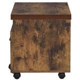 ZNTS Weathered Oak and Black 1-Drawer File Cabinet B062P189144