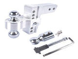 Adjustable 6" Drop/Rise Trailer Hitch Fits 2.5" Receiver Replaceable Tri Balls 98989252