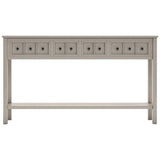 ZNTS Rustic Entryway Console Table, 60" Long Sofa Table with two Different Size Drawers and Bottom Shelf 30833518