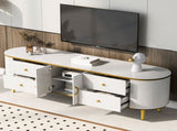 Modern TV Stand for TVs up to 80 Inches, Entertainment Center with 4 Drawers and 1 Cabinet, Wood TV 38254875