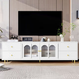 U-Can 70.9'' Modern TV Stand for TVs up to 75 Inches, Entertainment Center with Glass Door, 4 N724P224767K