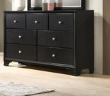 1pc Modern Glam Style Black Finish Glam Seven Drawer Dresser Embossed Crocodile Pattern Wooden B011P217897