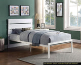 ZNTS White Metal Frame Twin Size Bed 1pc Casual Style Bedroom Furniture B01183262