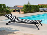 2 PCS Set Outdoor Lounge Chair Cushion Replacement Patio Seat Cushion BLACK-WHITE Stripe Sale to 68957994