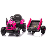 ZNTS Ride on Tractor with Trailer,24V 400W Powered Electric Tractor Toy w/Remote Control,electric car for W1578P194694